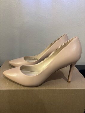 Nine West Etta Women's High Heels Light Natural Leather Size 9.5